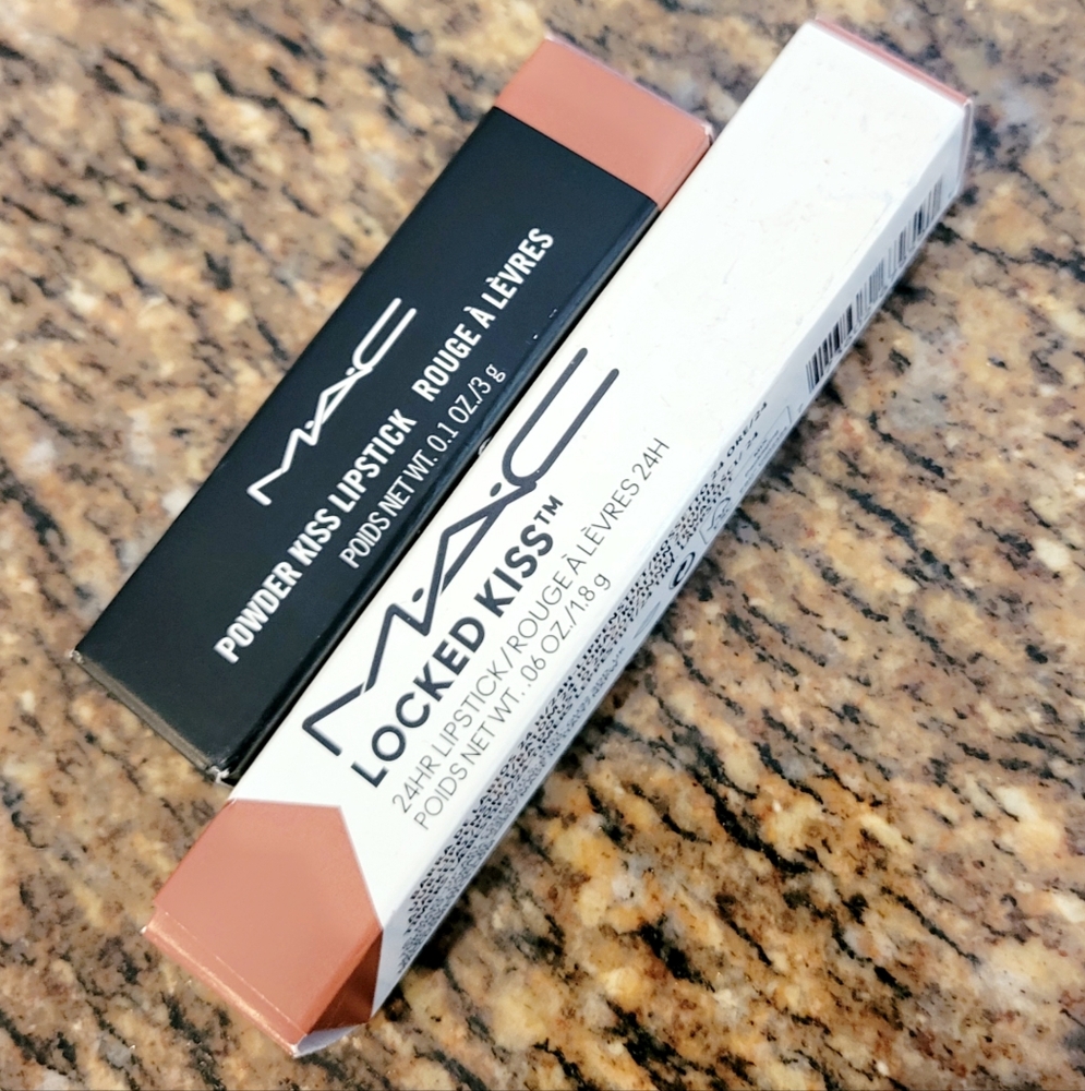 MAC Bundle - Brand New Powder Kiss Lipstick & Locked Kiss 24hr Lipstick